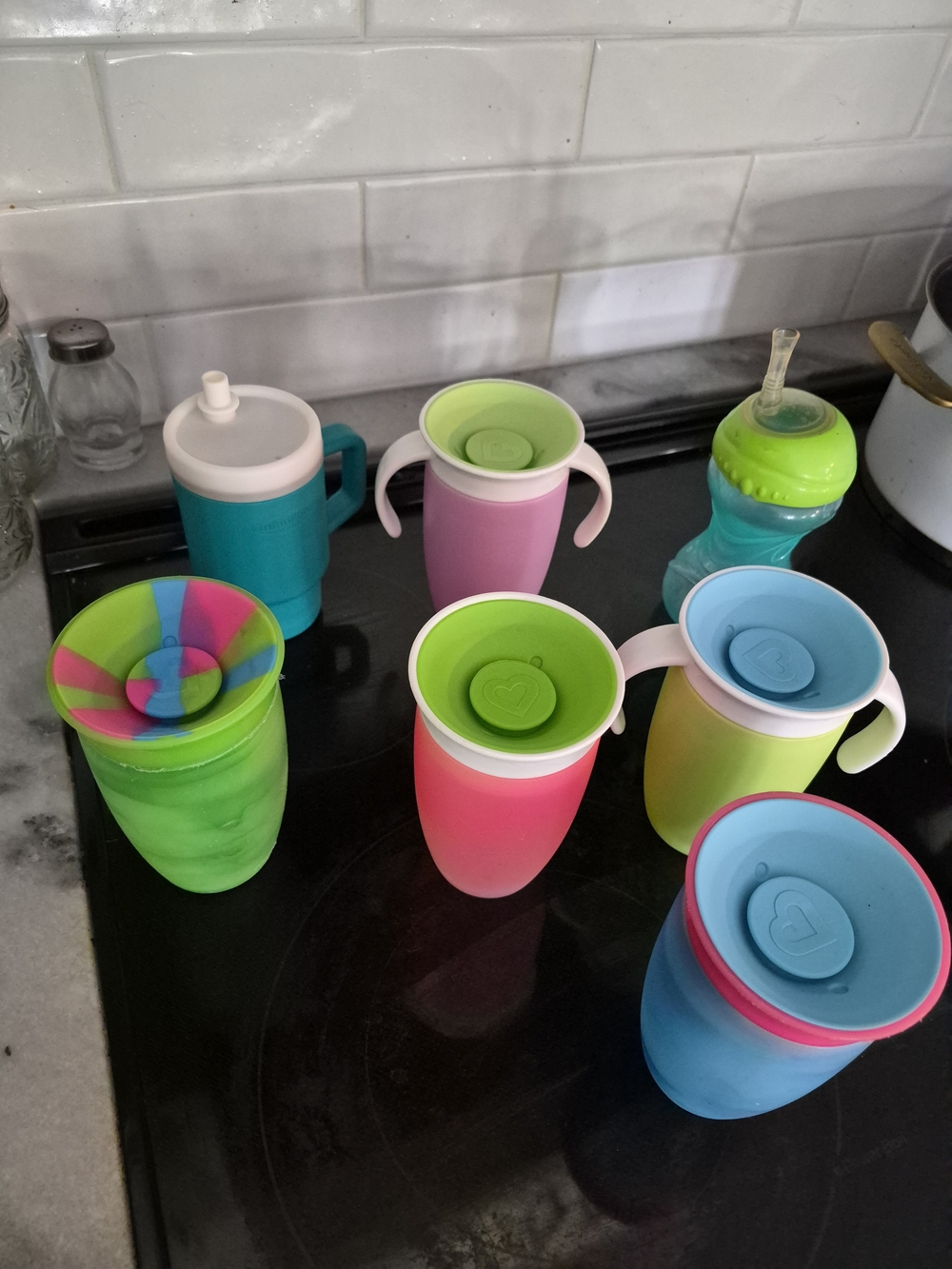 Munchkin Neon Silicone Grip Sippy Cups - Pink, Blue, Green, Teal